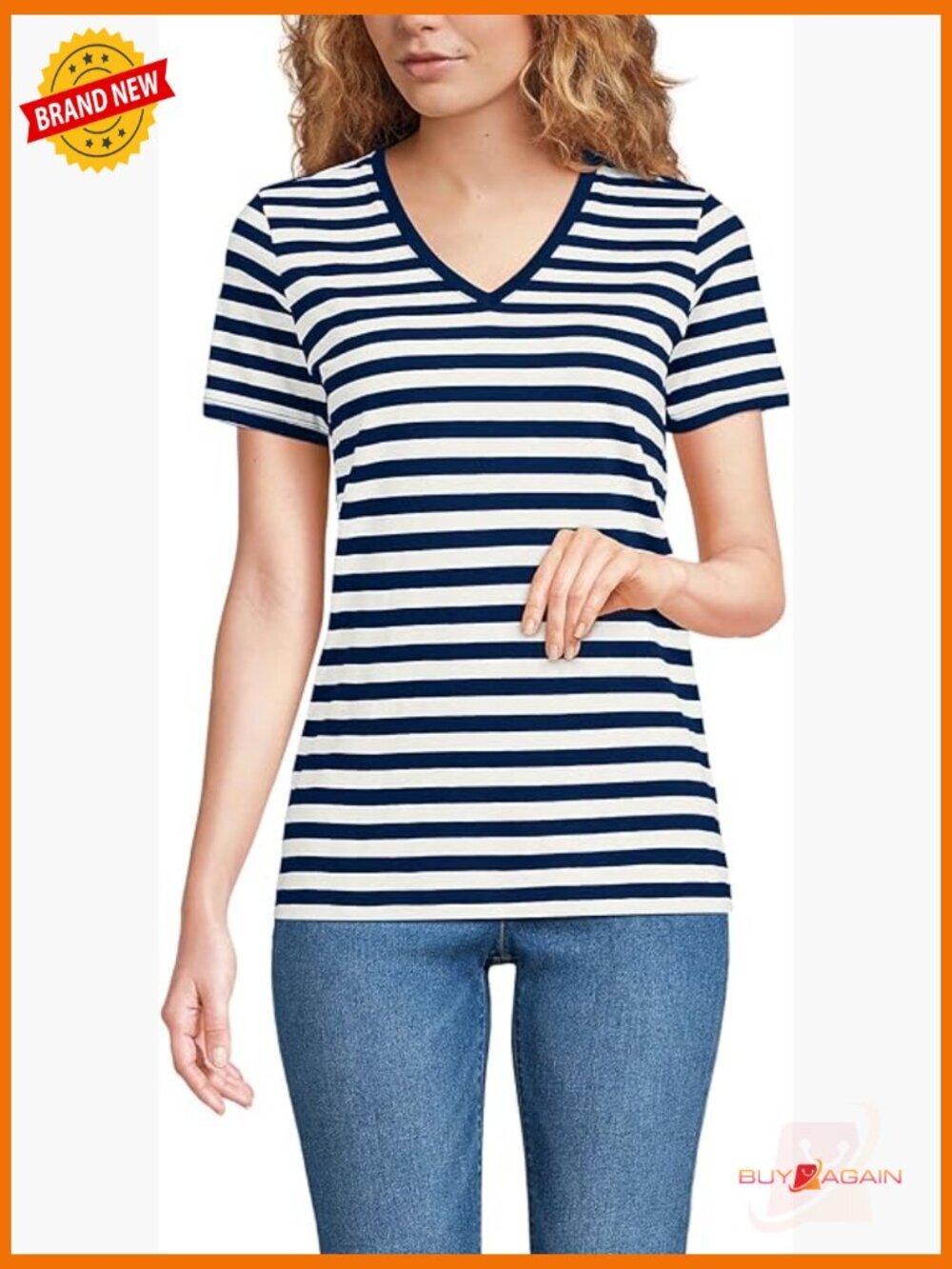 Relaxed Supima Cotton V-Neck T-Shirt - Womens